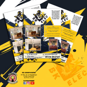 Flyer publicitaire professionnel conçu par RG Graphisme, illustrant un design moderne et attractif.