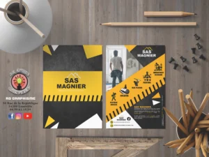 Flyer publicitaire professionnel conçu par RG Graphisme, illustrant un design moderne et attractif.