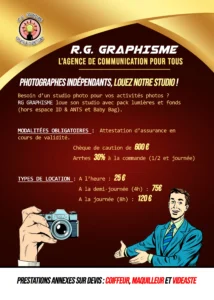 Tarif location studio photo